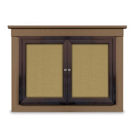 United Visual Products 18"x24" 1-Door Enclosed Letterboard, Header, Black Vinyl/Lt Oak UV2620HD-LTOAK-LICORI